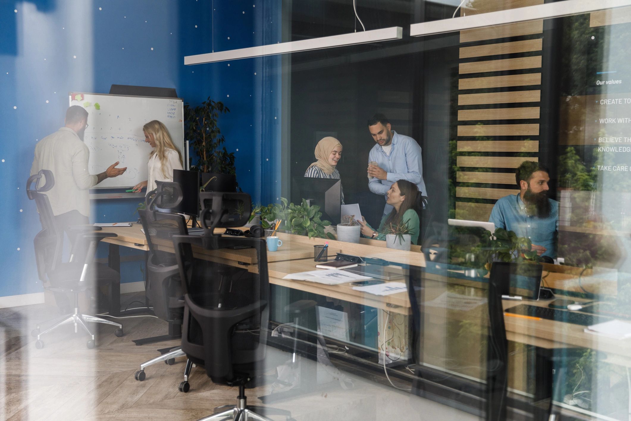 Business colleagues collaborating in a modern office