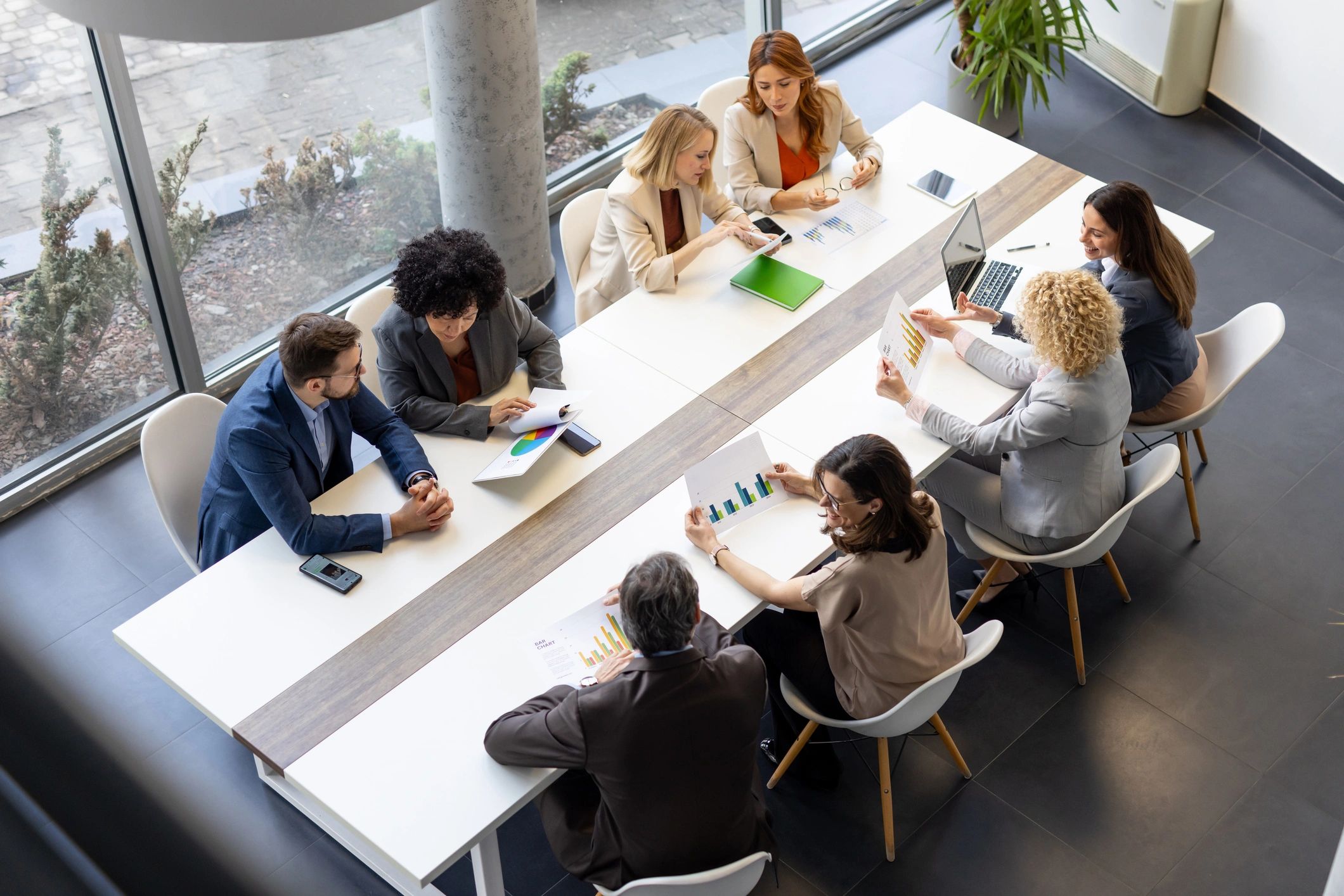 Collaborative business meeting in a modern office